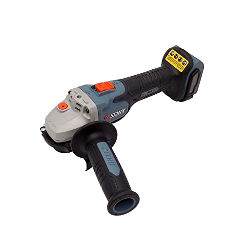 Senix 20 Volt Max* 5-Inch Brushless Angle Grinder, 8500 Rpm Max, 3-Position Auxiliary Handle, Spring-Loaded Safety Slide Switch, Includes 2.5 Ah Battery And 2A Charger, Pax2125-M2, Blue #TOP2