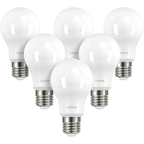 Linkind LED E27 Edison Screw Dimmable Light Bulb, 9W (Equivalent to 60W), A60 Warm White 2700K, 806Lumens, Frosted, ERP, CE Certified, Pack of 6 Cover