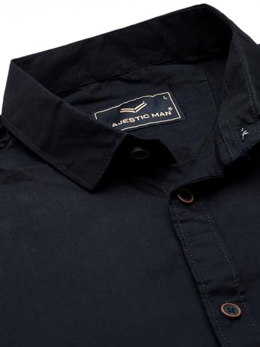 Image of Majestic Man Men Classic Slim Fit Pure Cotton Casual Shirt