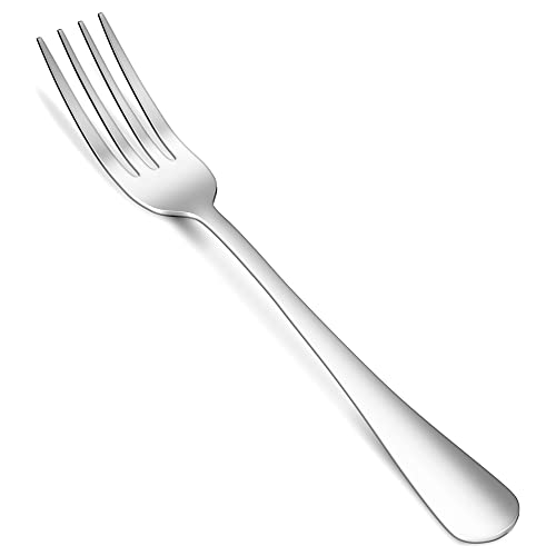 12 Pieces Dinner Forks, Enloy Stainless Steel Flatware Silverware Set, Mirror Polished Modern Cutlery For Kitchen, Children Table Forks, 8 Inch #TOP22