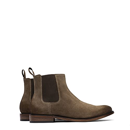 Image of Mezcalero|Suede leather chelsea boots for men - Matt Army (10.5)