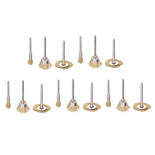 Metal Grinding Brushes, Brass Wire Wheels Paint Removal Deburring 3 Styles 1/8in Shank Cleaning for Electric Drills for Scale for Tool