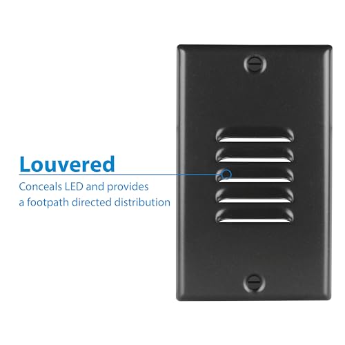 Image of NICOR Lighting STP2 Vertical Louvered Black LED Step Light (STP2L120VBK)