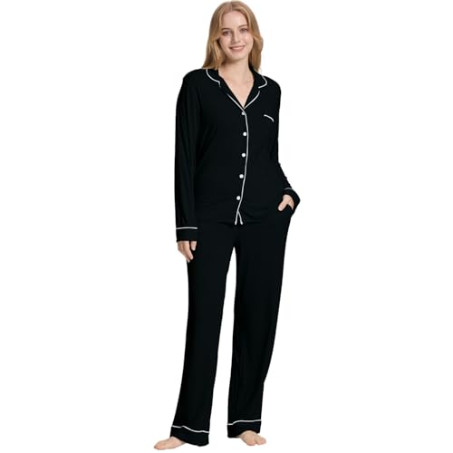TOSMO Women Pajama Sets Viscose from Bamboo Long Sleeve Sleepwear
