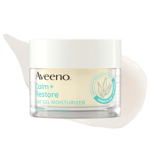 Aveeno Calm + Restore Oat Gel Face Moisturizer for Sensitive Skin, Fast-Absorbing & Lightweight Gel...