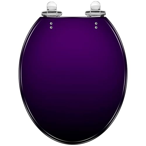 Round Toilet Seat Abstract dark purple dark purple color using as Resin Toilet Seat with Quietly Close Quick Release Hinges Decorative Toilet Seat with Cover Easy to Clean and Install