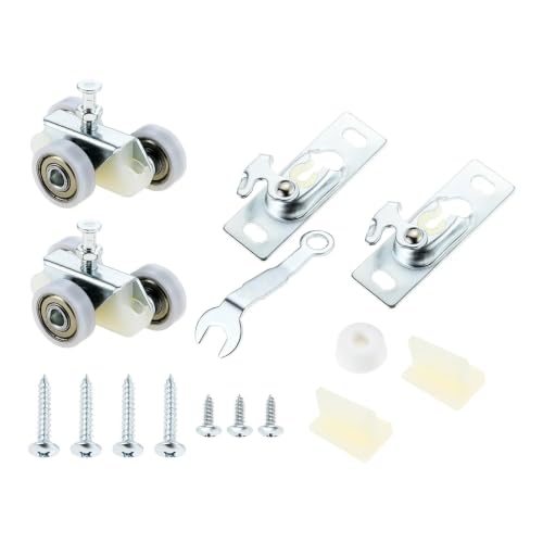 Home Furnishings 2Pcs Kit de Herrajes para Puerta Corredera de Bolsillo con Ruedas y Tornillos Capacidad 200lbs miniatura 2