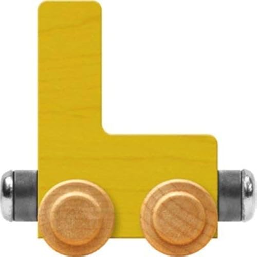 Maple Landmark NameTrains Bright Letter Car L - Made in USA (Yellow)