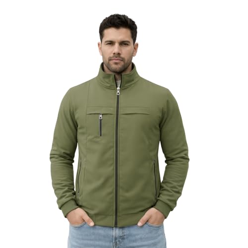 Image of NINQ Men's Jacket for Winter with High Neck & Full Zip | Stylish Jackets | Casual Wear Zipper Jacket for Men | Travel Friendly High Warmer Winter Jackets.