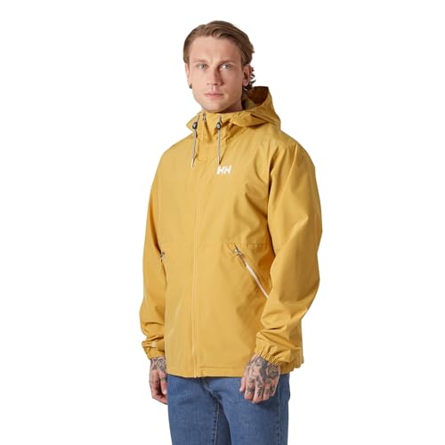 Helly-Hansen Sandoy Rain Jacket for Men, Waterproof Breathable Coat with Adjustable Hood and Zippered Pockets