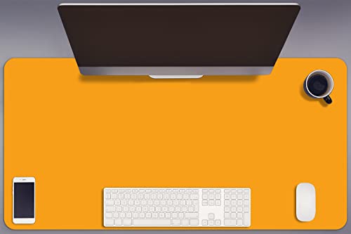 Sous-main de bureau orange 90x45cm parfait pour dynamiser votre espace gaming