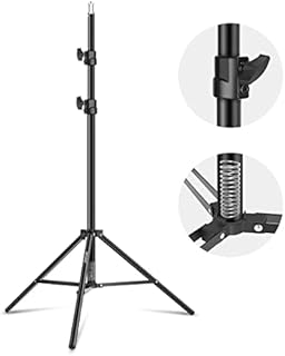 NEEWER Upgraded 75"/6.2'/190cm Photography Light Stand, Spring Loaded Collapsible Metal Tripod Stand with 1/4" Screw&Stronger Tube Joints for Strobe Softbox LED Light Ring Light, Max Load:13.5lb/6.5kg