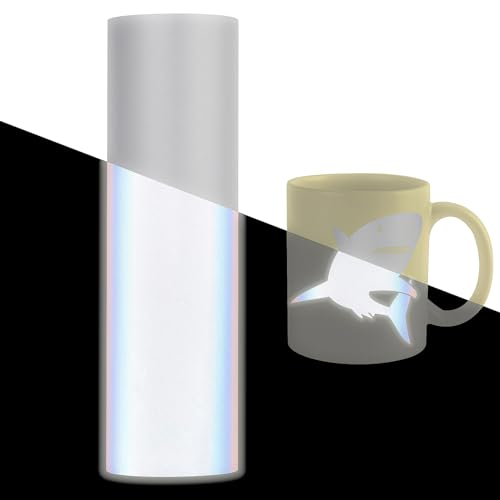 VINYL FROG Reflective Silver Adhesive Vinyl 12 inches x 6 FT Roll, Flashlight Sensitive Craft Vinyl for Decals, Cars, Bikes, Motorcycles, Helmets, Mailbox, Reflective Tape Roll