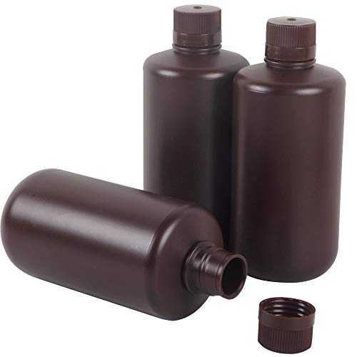 3X 1000Ml Darkroom Chemical Storage Bottles Liquid Container Film Photo Developing Processing Equipment Printing Photosensitive Uv Resin Lcd/Dlp Storage Amber Bottle 1L #TOP2