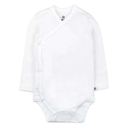 Honestbaby Unisex Baby 3-Pack Organic Cotton Long Sleeve Side-Snap Kimono Bodysuits And Toddler T Shirt Set, Bright White, Newborn Us #TOP2