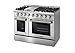 Thor Kitchen Gas Range with 6 Burners and Double Ovens, Stainless Steel - HRG4808U-1