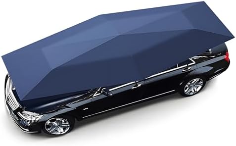 Fully Automatic Car Tent Sun Shade with Remote Control & Carry Bag - Waterproof UV Blocking Carport Canopy for SUVs, Trucks, and Sedans - 13.7ft Black Outdoor Shelter