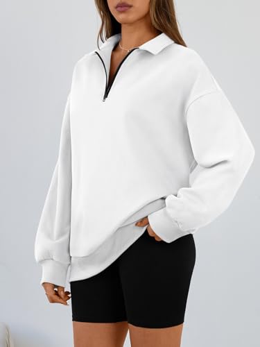 Image of Trendy Queen Women's Oversized Half Zip Fleece Sweatshirts-Cozy Pullover, Sweaters for Fall Winter