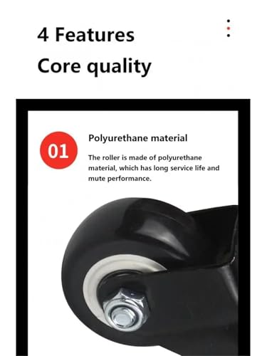 Roulettes pivotantes anti-trace pour stopper les vibrations d'établi - 4