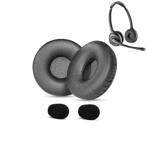 Almohadillas de repuesto para auriculares Savi W720 compatibles con auriculares Plantronics Savi W720 W710-M Mono, con cubierta de cuero proteico miniatura 1