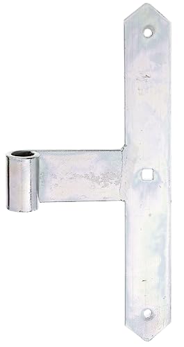 ALBERTS Modern White Galvanised Gate Hinge Straight with Pointed Tip, Steel, Rolle 16 mm / 300 x 40 mm