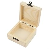 Aprilsunnyzone Caja de almacenamiento de madera de pino hecha a mano para embalaje de joyas, pequeño contenedor de madera para manualidades y uso general de exhibición de productos