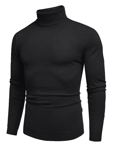 COOFANDY Men's Slim Fit Turtleneck Sweater Casual Basic Knitted Long Sleeve Pullover Sweater2