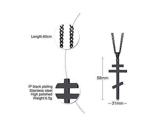 VNOX Stainless Steel Religious Russian Orthodox Cross Pendant Necklace for Men Women2