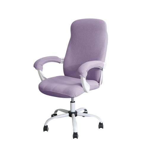 Image of FORCHEER Office Chair Armrest Cover Stretchable Water Resistant Spandex Stretch Jacquard Computer Office Chair Arm Pad Covers Chair Slipcover for Desk Chairs Arm 2P-Purple