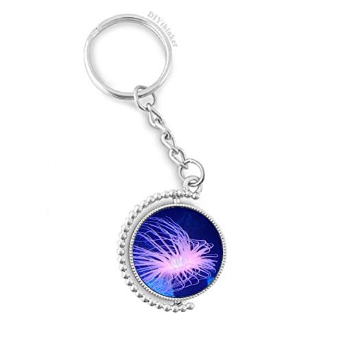 Llavero medusas océano ciencia naturaleza con anillo de cadena rotativo para colgar