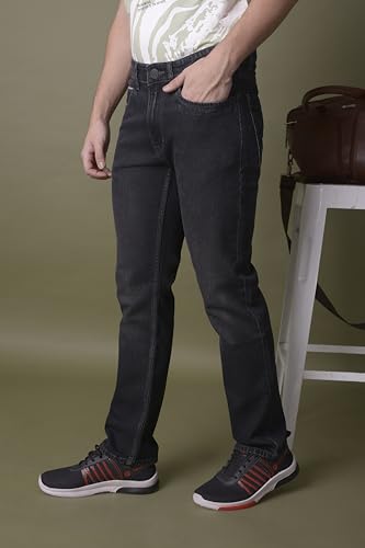 Image of i'sol Men's Stylish Straight Relaxed Fit Cotton Blend Stretchable Jeans