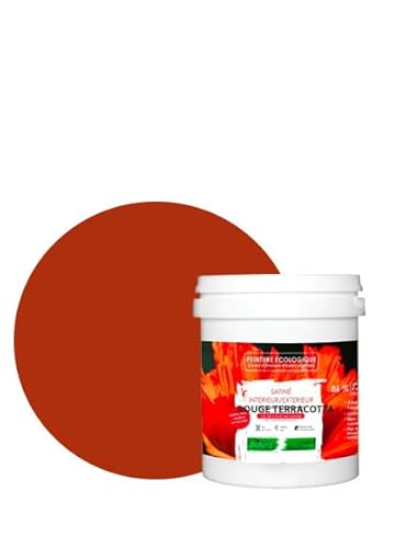 BOX DECO COULEURS Pittura naturale ecologica per interni esterni, effetto raso Natura - 1L, colore: Rosso Terracotta