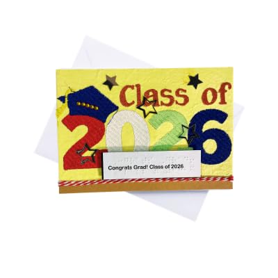 Greetingsinbraille Personalized and Custom Handmade Card for Blind People & Visually Impaired Gift for Graduation