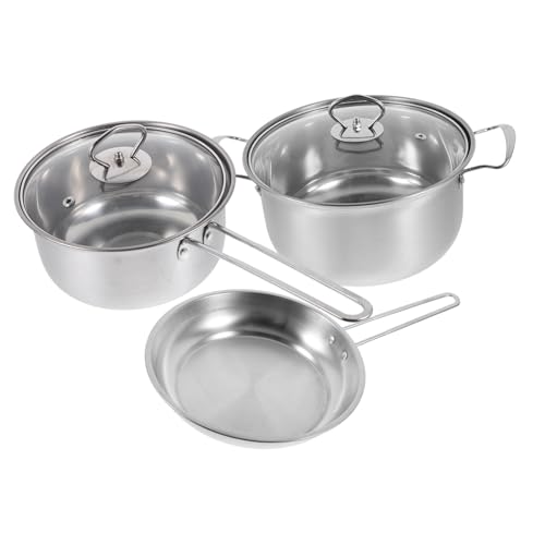 CIYODO 1 Juego Juego de ollas de acero inoxidable. inducción pequeño nuestro sartenes antiadherentes sartén antiadherente utensilios de cocina olla de sopa olla de cocción de metal Silver