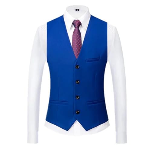 JFNKLFG Chaleco de traje Formal Color puro for hombre, fiesta Social negocios, vestido novio boda, chaleco for, Top ajustado Para bodas, negocios y fiestas(Dark Blue,XXXS)