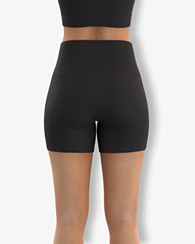 Image of Sfytt Women's 6 inch High Waist Biker Shorts - Workout Yoga Running Gym Compression Spandex Booty Shorts - Polyester Exercise