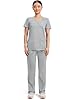 Cherokee Scrubs Top for Women Mock Wrap with 3 Pockets, Soft, 2-Way Stretch & Durable Fabric - WW610, XXS, Grey #4
