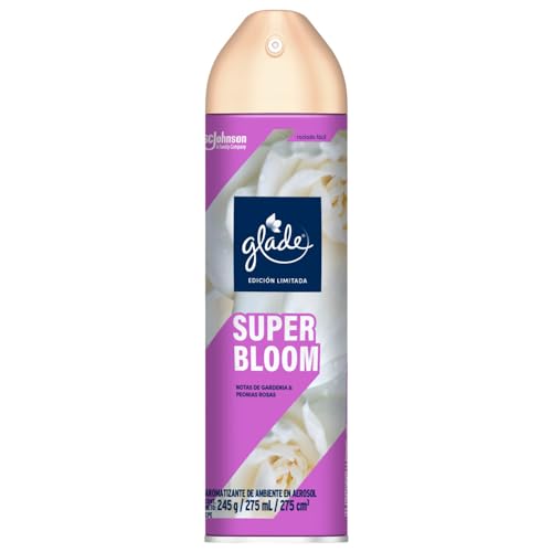 Hogar, Drugstore Glade Aromatizante para Hogar en Aerosol Edición Limitada Super Bloom, Refresca y Elimina Olores de Forma Duradera, Con Notas de Peonías Rosas y Gardenias,...