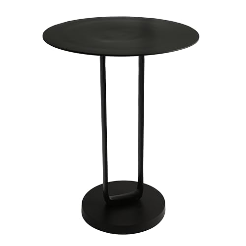 Image of Decor de Maison Brings Handcrafted Irwin'S Obsidian Table in Metal | Bed & Sofa Side Tables |End Table for Living Room, Bedroom, Office, Home Decor, Coffee Table (24 in Height) (Full Black)