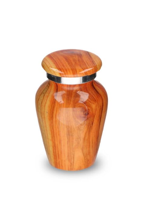 Petite urne cinéraire Elegance en grain du bois pour un recueillement à la maison