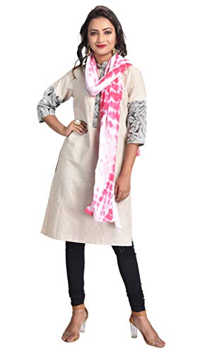 Image of Women's Pure Cotton Traditional Authentic Shibori Tie Dye Dupatta Chunni