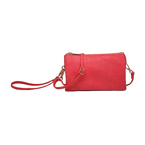 Image of JEN & CO. Riley Small Crossbody Bags Vegan Leather Wristlet Wallets Clutch Purses Shoulder Handbag for Women