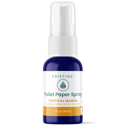 Image of PRISTINE Toilet Paper Spray - As Seen on Shark Tank, More Natural Personal Cleansing Wipes & Flushable Wet Wipes Alternative, Spray Toilet Paper to Create Flushable Wipe, Tropical Mango, 1 fl oz