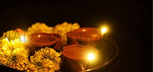 Image of Careflection Plastic Water Sensor LED Diyas Candle with Water Sensing Technology E-Diya, Warm Orange Ambient Lights, Battery Operated (Pack of 12)