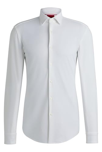 Hugo Para Homem. 50484023 Camisa Kenno Branca (39), Branco, Casual, AlgodãO, Manga Comprida - 7