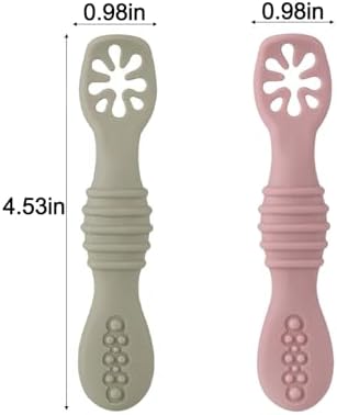 PandaEar 7팩 실리콘 아기 수유 스푼, 아기 LED 이유식 — 사진 6
