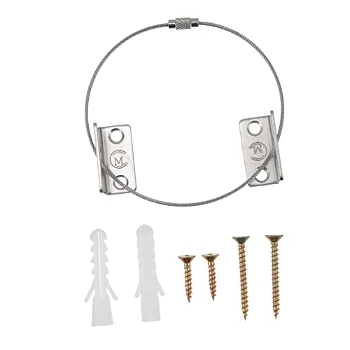 HEMOTON Anti-falling Device Hardware Child Proofing Furniture Anchor Metal Wall Anchor 6 Sets Pack