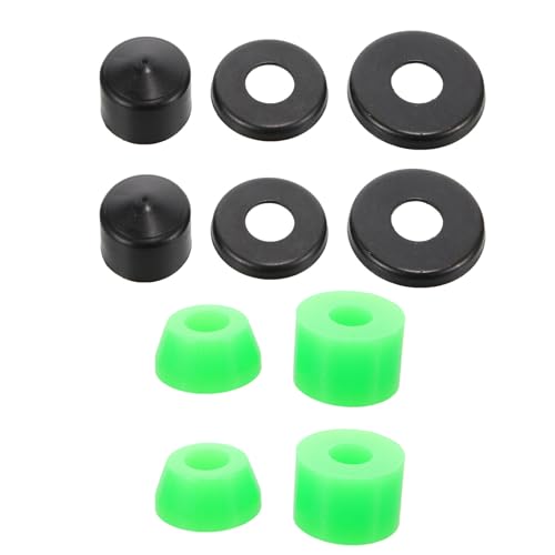 DEARMAMY Amortiguador para Patineta de Pu Resistente y Práctico, Juego de Repuestos para Patinetas de Cuatro Ruedas, Copas Pivotantes Verdes, Accesorio de Skate para Reducción
