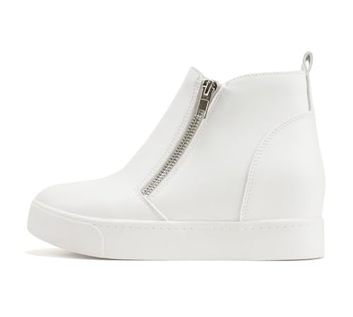Image of Soda Taylor Hidden Wedge Sole Booties Ankle Heels Sneaker Shoes Side Zipper