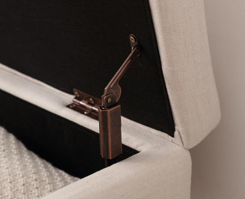 Modern Upholstered Entryway Bench with Shoe Storage and Wood Frame Shelf for Living Room/Bedroom/Hallway, Beige